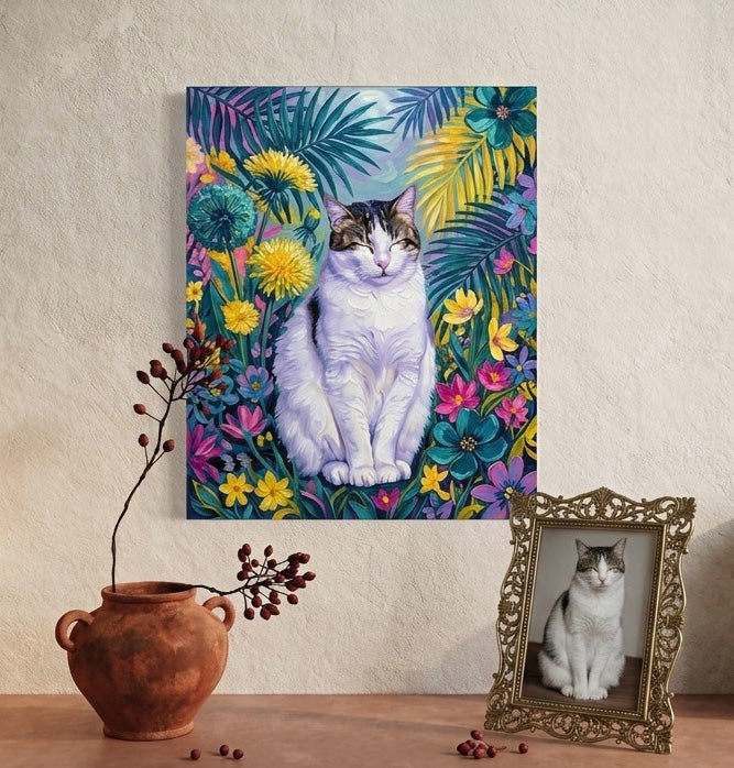 Custom pet portrait wall clock