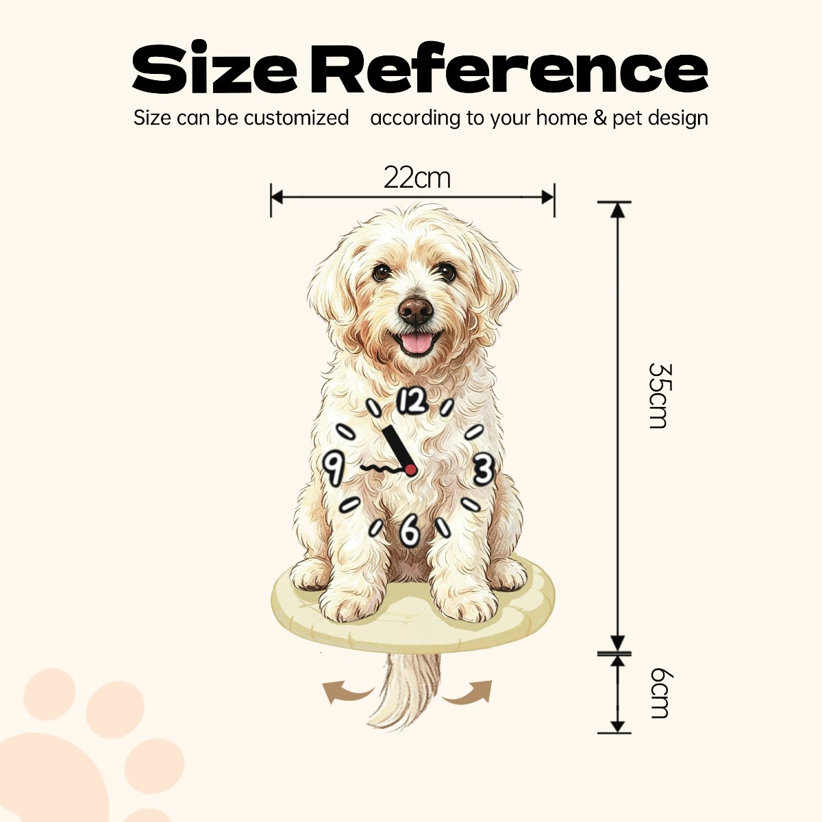 Sitting Pose | Custom Pet Moving Tail Clock